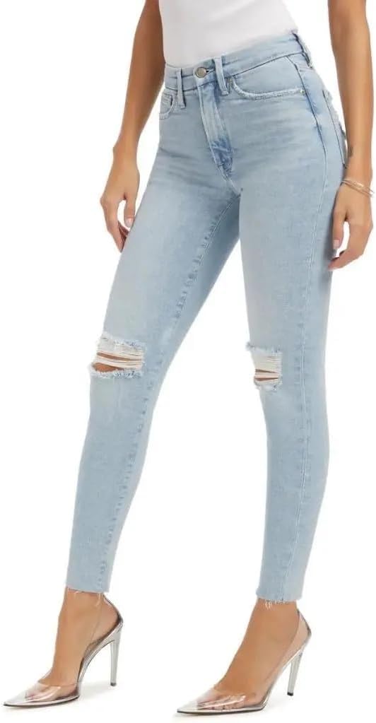 Good American Good Legs Ripped Crop Skinny Jeans in Indigo Size 6/28, Blue