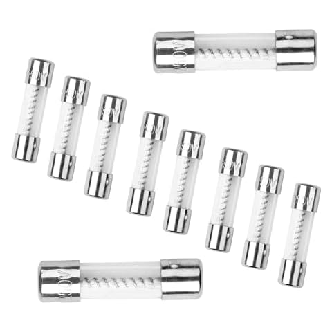 10pcs T2AL250V 5x20mm 2A Slow Blow 250V Slow Acting Fuse Glass Tube Fuse Time-delay Fuse (3/16 in x 3/4 in) Compstudio Compatible with Power Supply, Microwave, Auto Accessories,Circuit Break,etc. Cover