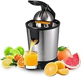 Electric Citrus Juicer, 350W 15000rpm Auto Off Dishwasher Stainless Steel Orange Juicer Ultra Powerful Motor Soft Handle Citrus Squeezer for Oranges, Lemons
