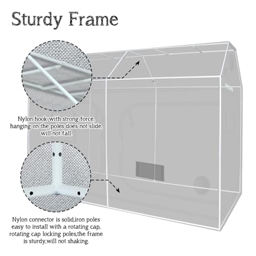 Image of zazzy 4x8 Grow Tent, 96 inchx48 inchx72 inch Roof Cube Indoor Plant Grow Tents