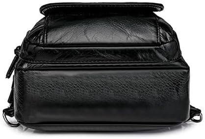 Faux Leather Convertible Sling Backpack Travel Hiking Crossbody Shoulder Bag for Women, Black 4
