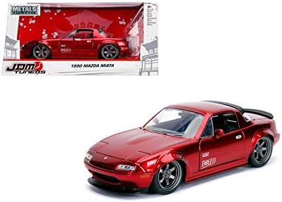 New DIECAST Toys CAR JADA 1:24 W/B - Metals - JDM Tuners - 1990 Mazda Miata Hardtop (RED) 30938