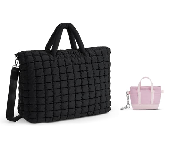 duffle black+mini tote purple