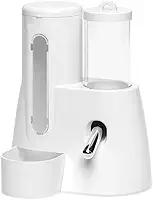 Comedouro e Bebedouro 2 em 1 Para Hamsters, Dispenser Automático Ração e Água Para Roedores Compacto Higiênico, Design De Bola De Rolopara 125 ml Branco