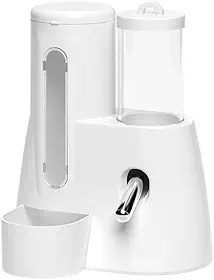 Comedouro e Bebedouro 2 em 1 Para Hamsters, Dispenser Automático Ração e Água Para Roedores Compacto Higiênico, Design De Bola De Rolopara 125 ml Branco