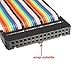 uxcell IDC Rainbow Wire Flat Ribbon Cable 30 Pins 128cm Length 2.54mm Pitch Type-C