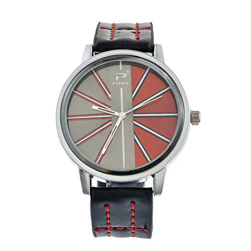 Preisvergleich Produktbild Souarts Herren Armbanduhr Leder Armband mit Kreativ Zweifarbig Zifferblatt