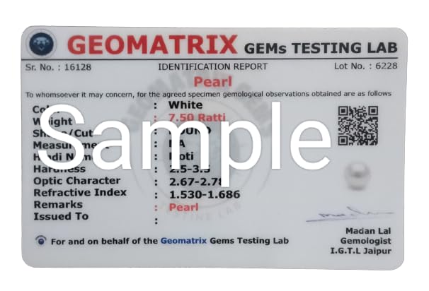 Perle naturelle 8 carats qualité A+ avec certificat laboratoire Moti - 3