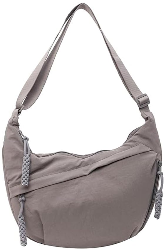 Image of Lyrovo Travel Crossbody Crescent Bags for Women Over Shoulder Purse with Zipper Half Moon Sling Bag & Waist Bag Unisex Chest Bag