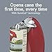 Hamilton Beach Electric Automatic Can Opener with Auto Shutoff, Knife Sharpener, Cord Storage, and SureCut Patented Technology, Extra-Tall, Red
