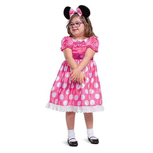Disney Oficial - Disfraz Minnie Mouse Niña, Disfraz Mini Mouse Niña, Orejas Minnie Mouse Niña, Vestido Minnie Mouse Niña, Disfraz Raton Niña, Disfraz Carnaval Niña Talla S