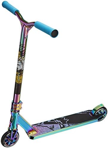 Team Dogz Pro X Ultimate Chrome 360 Stunt Scooter with HIC Compression, 110mm Alloy Wheels, Aluminium Bars & Deck in NeoChrome Rainbow
