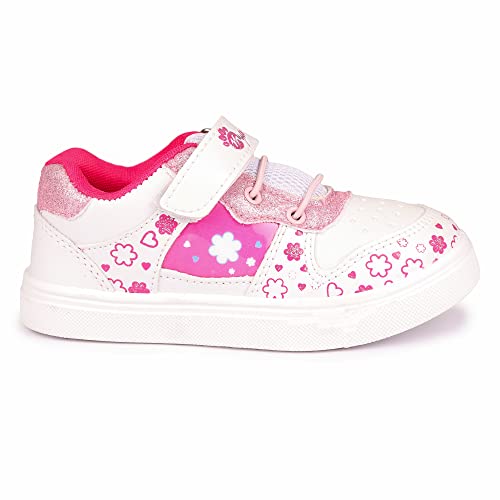 Image of Myau Girls' White Sparkly Printed Shoes - Stylish and Comfortable Footwear for Your Little Princess