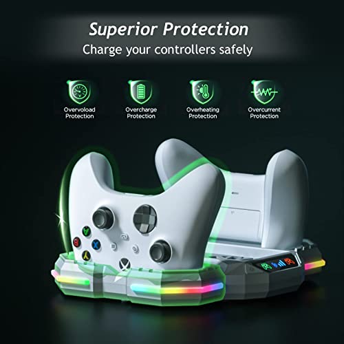 Cooling Stand With Controller Charging Station For Xbox Series S, Zaonool Dual Charger Dock & Cooling Fan For Console Accessories With 13 Rgb Lights, 2*Rechargeable Battery, Headset Hook & Usb Port #TOP6