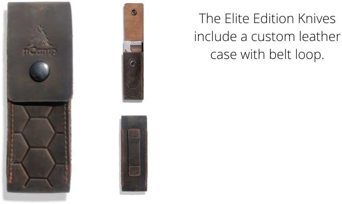 nCamp Food Prep Folding Knife - Elite Santoku Knife, Classic Japanese Utility, Outdoor Cooking Knife with 10Cr15MoV Damascus Steel Blade, beautiful tough walnut handle for a comfortable secure grip
