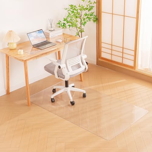 AHAZIAHチェアマット PVC 床保護マット ゲーミングチェアマット90*180cm 透明...