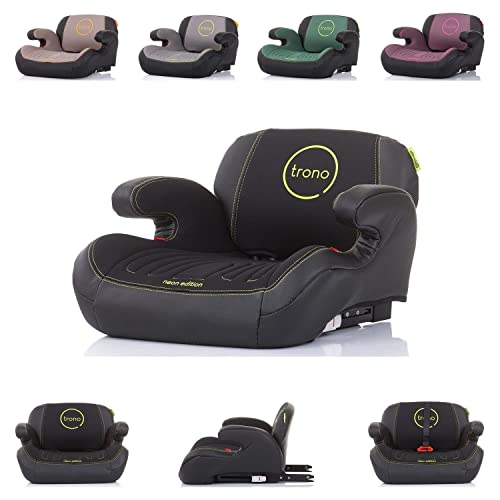 Chipolino Kindersitz Sitzerhöhung Trono Isofix Rückenlehne Gruppe 3 (22-36 kg), Farbe:black Cover