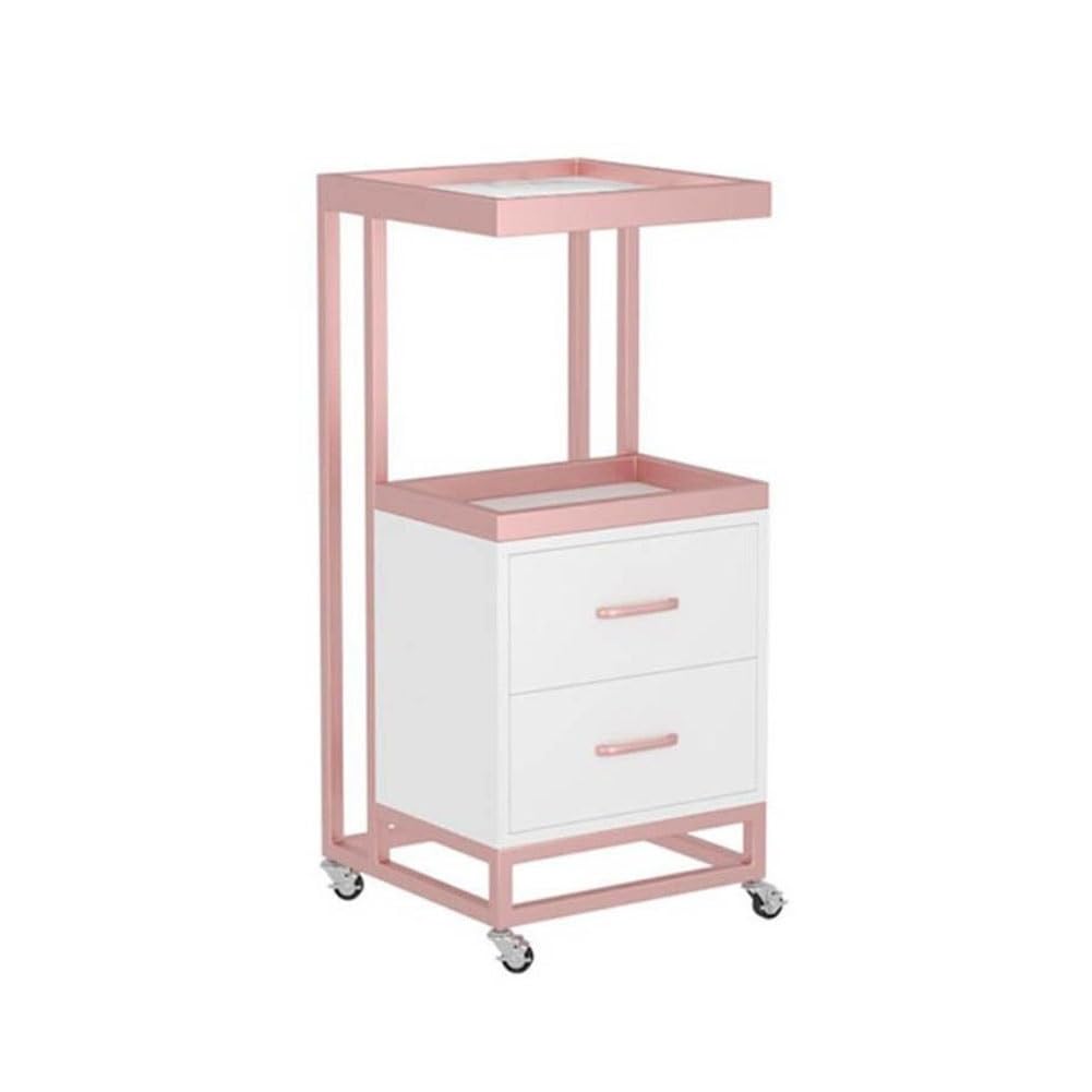 JKJZSALJ Salon Beauty Trolley Cart Metal Storage Organizer Mobile Storage Cart Rack Shelves With Wheels For Hair Stylist Hair Cart Mobile Storage Cabinet Salon Table,D,37x37x85cm