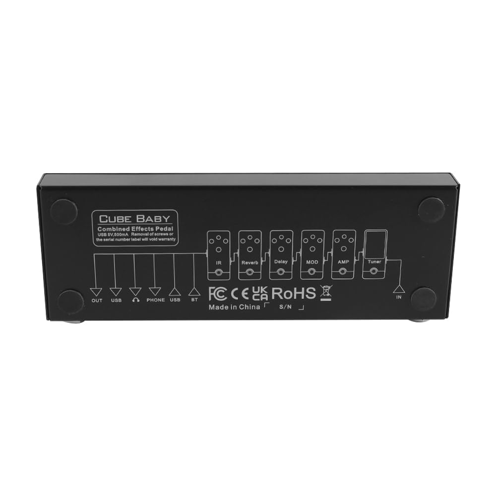 Gitarreneffektprozessor mit IR-Ladefunktion, Multieffektpedal mit Delay, Reverb, Chorus, Distortion, Overdrive