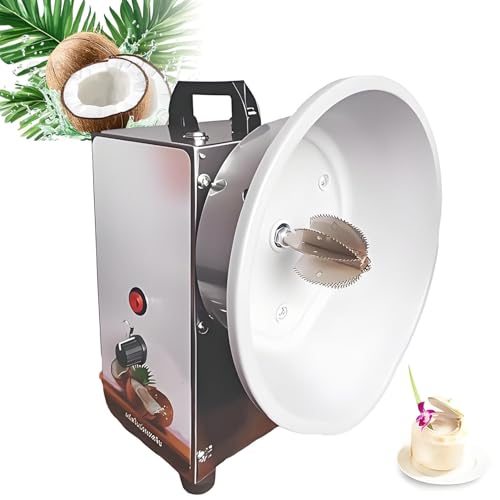 GLBMXDD Rallador Comercial de Coco eléctrico, máquina procesadora de Coco con 3 velocidades Ajustables, trituradora de Coco de Acero Inoxidable de 150 W, para Copos y extracción de Leche.