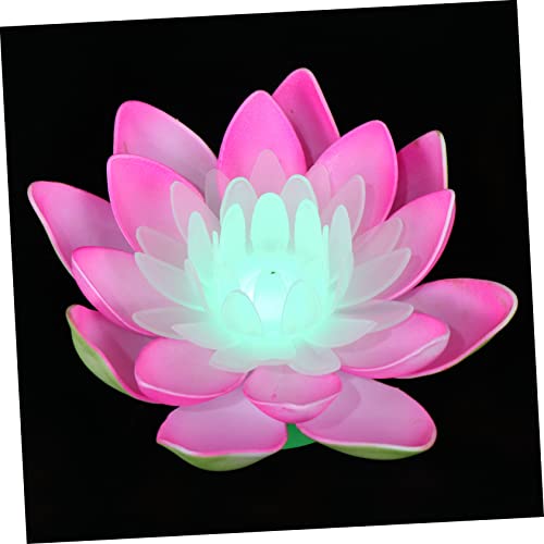 Angoily Linterna De Loto De Colores Iluminación Estatua Electrónico Batería Luces Led De Bateria Luces De Té Condujo Piscina Luces De Control Remoto Luces Led Con Pilas Naranja Eva Rosa
