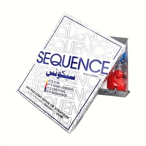 Zaroon Ultimate Sequence Board Game Classic Strategy Family Fun Game for Kids & Adults (Foldable Board with Chips & Cards)