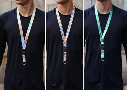 Kit Cordão Autismo E Girassol Crachá E Chaveiro-03 Unidades