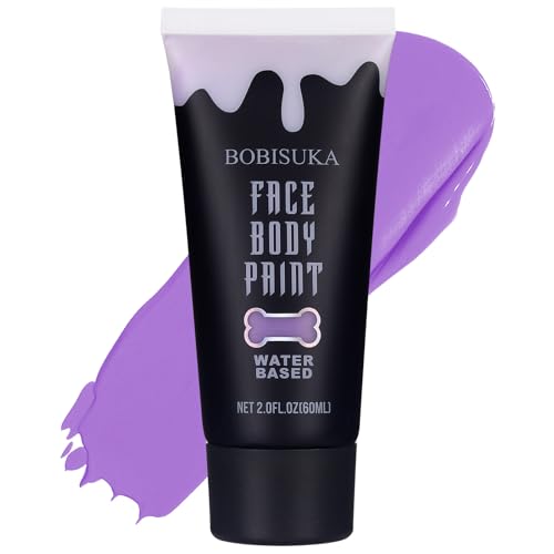 BOBISUKA Light Purple Face Body Paint Water Based Face Painting for Art Theater Halloween Party Cosplay Clown SFX Makeup for Women Adults Teens Non-Toxic Washable