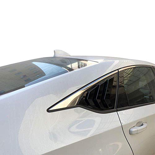 Side Quarter Window Louvers Compatible With 2018-2022 Honda Accord, Factory Style Gloss Black Abs Panel By Ikon Motorsports #TOP2