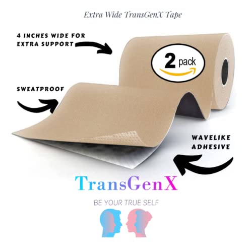 Transgenx 2 Pack 4 Inch Wide Ftm Trans Chest Tape - The Best Trans Binding Tape #TOP1