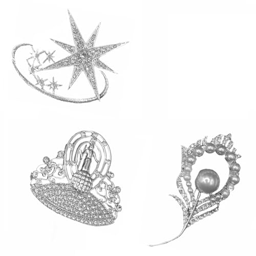 Image of Rhinestone Brooches Pin for Women Men Fashion Crystal Delicate Leaf Brooch Lapel Pins Elegant Dress Accessories