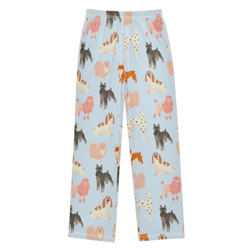 Boys' Pants Colorful Dog Puppies Cute Long Bottoms Jogger Pants Elastic Waist Trousers with Pockets S-XL