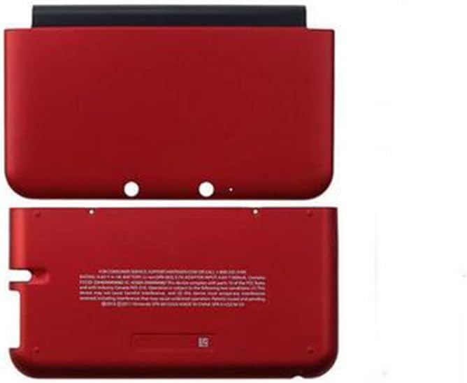 Image of Top & Bottom Faceplate Cover Plate Case Housing Shell for 3DS XL /LL Console Front Back Cover (Red)