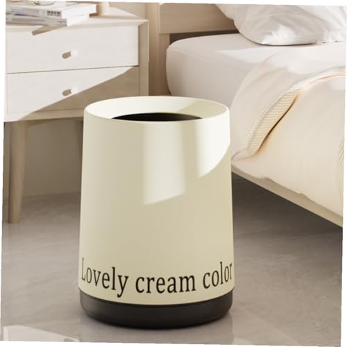 Cabilock Caneca de Basura Plástica Grande Capacidad Doble Capa Beige miniatura 5