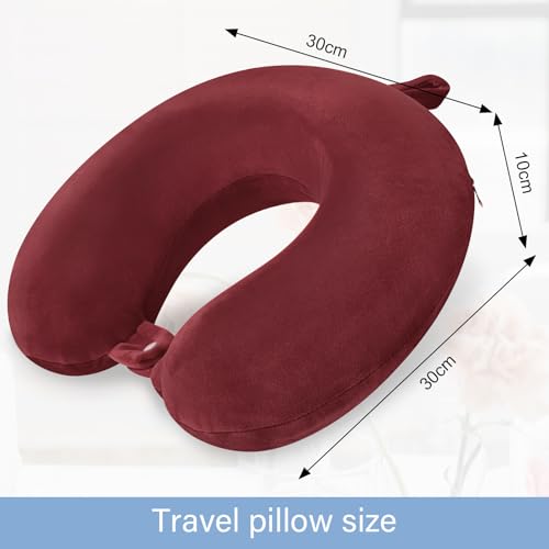 Image of Travel Neck Pillow Memory Foam U Shape Neck Pillow for Travel Pillow Comfortable Head Neck Support Airplane Pillow for Traveling Car Home Office Travel Neck Flight Pillow