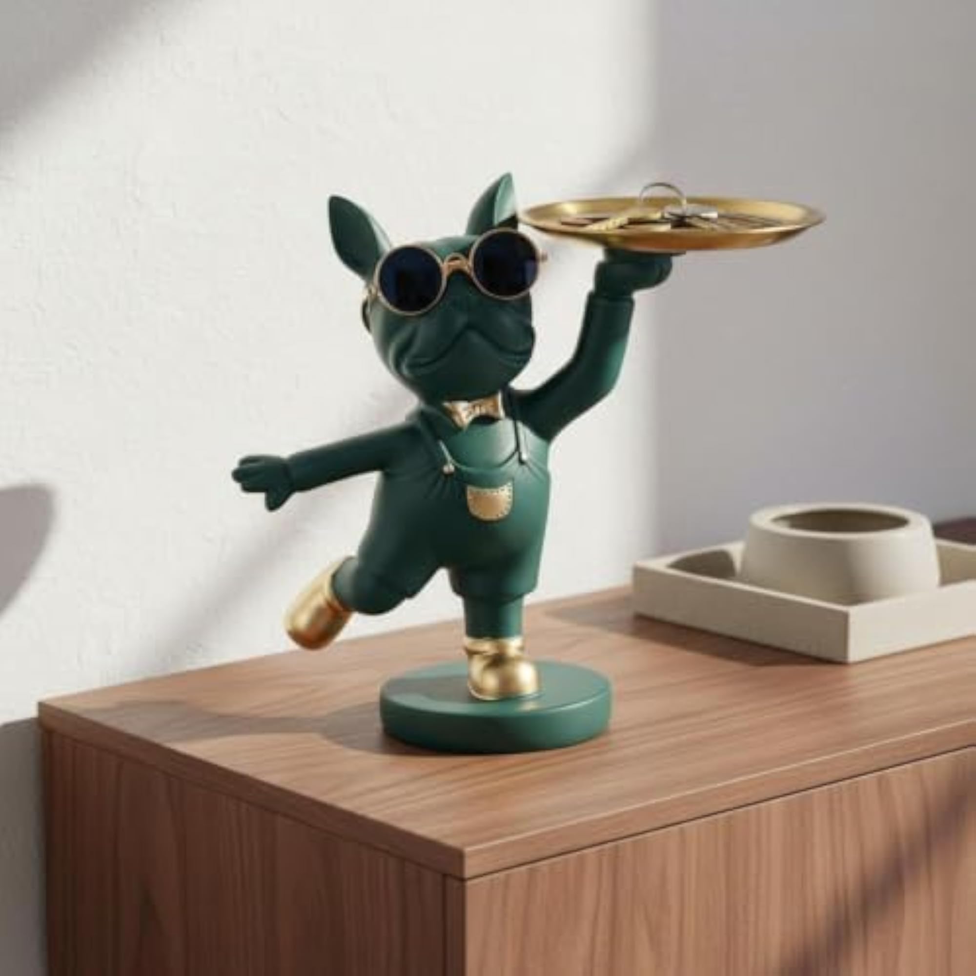 Dog Butler Statue Multi-Functional Key Tray, Creative Design