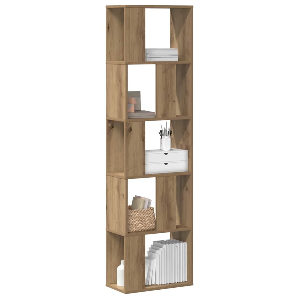 Bücherregal 5 Böden Artisan-Eiche 45x23,5x162,5 | Holzwerkstoff, Raumteiler, pflegeleicht, feuchtes Tuch, viel Stauraum