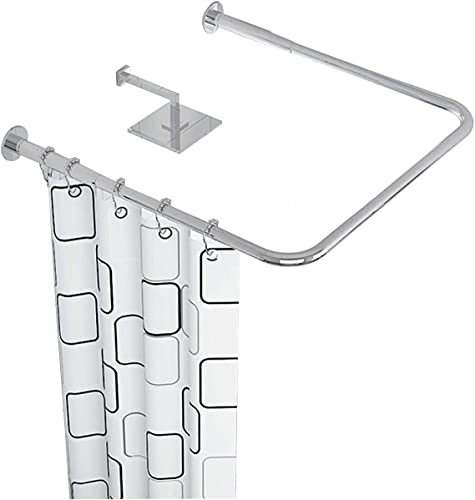 Barre de douche incurvée réglable en U extensible et sans perte d'espace