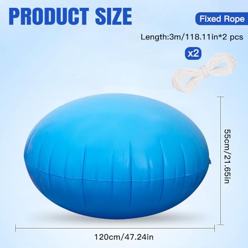 Miniatura 7 de Bngxr Cojín De Piscina Para Invierno, 120x120cm Colchón De Aire Para Piscina Con Juego De 2 Cuerdas De 3 M, Cojín De Aire De Piscina, Cojín De Aire Para Piscina Azul Para Cierre De Invierno De Piscina