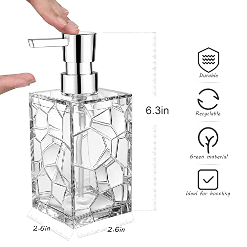 Acrylic Soap Dispenser,2 Pack 12 Oz Clear Refillable Wash Hand Liquid Dish Detergent Shampoo Lotion Dispenser Bottle with Pump for Bathroom,Countertop,Kitchen Sink,Laundry Room - Cosy Home Interiors Acrylic Soap Dispenser,2 Pack 12 Oz Clear Refillable Wash Hand Liquid Dish Detergent Shampoo Lotion Dispenser Bottle with Pump for Bathroom,Countertop,Kitchen Sink,Laundry Room - Image 2
