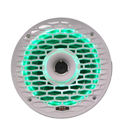 Image of STX Audio MX65.2W 6.5-Inch 2-Way RGB LED Marine Coaxial Speakers, 350W Max, 4 Ohms, Water-Resistant with Remote Control for RGB Illumination (2 Speakers)
