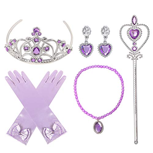 Sincere Party Acessórios de fantasia de princesa Sophia para menina, fantasia de cosplay, conjuntos requintados de jogos