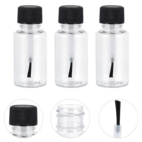 4Pcs 20ml Empty Refillable Nail Polish Bottles Transparent Glass Nail Varnish Bottles Containers with Brush Cap for Nail Art Nail Polish