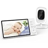 jeeber 1080P No Wifi Video Baby Monitor, 5" IPS 1080p Screen, HD Night Vision, Two-Way Talk, Lullabies, Temperature Sensor, 3X Zoom, and VOX