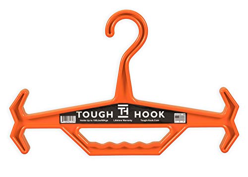Tough Hook | Heavy Duty, Multipurpose Gear Hanger | 150 lb Load Capacity | Made in USA | High-Impact Plastic for Extreme Durability (Orange)
