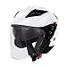Produktbild VINZ Navarra Jethelm mit Visier | Rollerhelm Motorradhelm | Jet Helm Weiß | in Gr. XS-XL | Helm mit Visier und Sonnenblende | ECE Zertifiziert