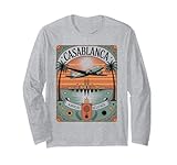 Casablanca Skyline Vintage Tarot Card Design Langarmshirt