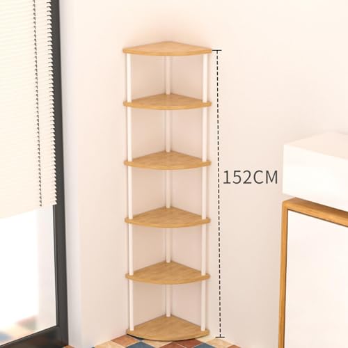 Image of Corner Shelf Organizer Multifunction for Kitchen Office Home 152cm 6 Tier Wood Color|Home & Garden | Furniture | Bookcases
