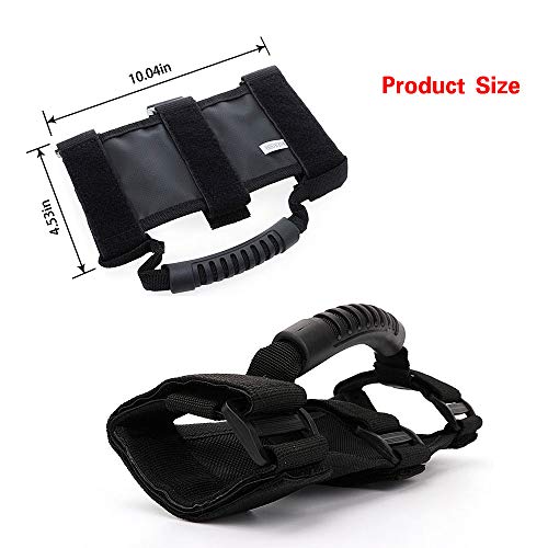 Savadicar 4X Roll Bar Grab Handles For Jeep Wrangler, Fit For 1955-2021 Jeep Wrangler Yj Cj Tj Jk Jku Jl Jlu & Gladiator Jt Sports Sahara Freedom Rubicon X & Unlimited X 2/4 Door Roll Bar (Black) #TOP4