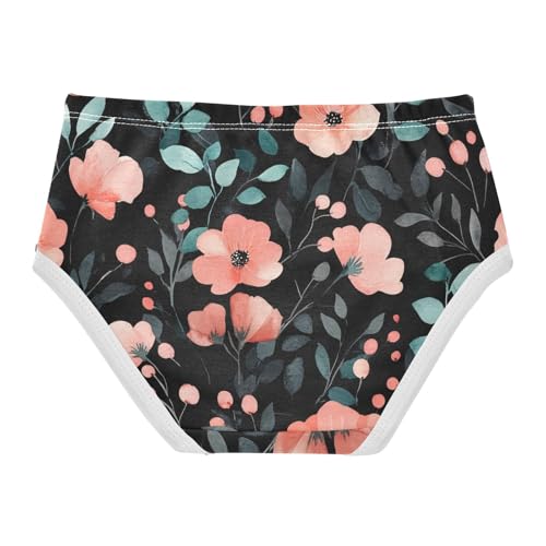 Toddler Girls Underwear 2t Cotton Girl Panties Cute Florals Underpants Briefs Pink Teal Floral Black2